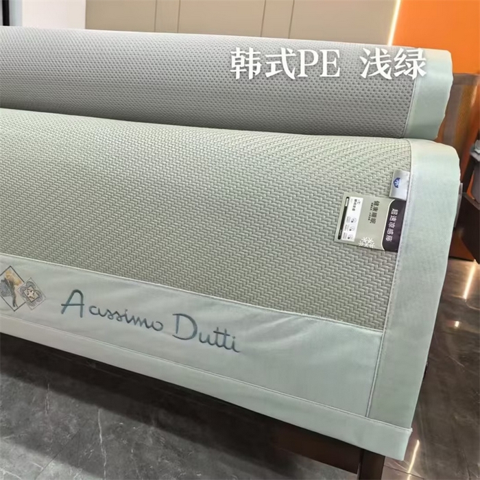91家纺网 家纺一手货源 找家纺 （总）步步高席业 2026高端韩式PE超速凉感藤席凉席浅灰浅绿