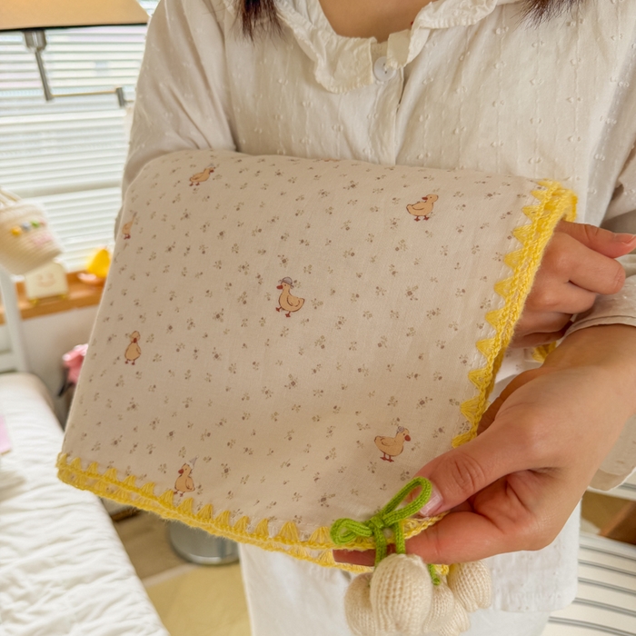 91家纺网 家纺一手货源 找家纺 （总）潮邦创意家居 2026新A类全棉双层纱三角针四角郁金香吊坠盖毯—郁金纱语系列【含A类检测报告】