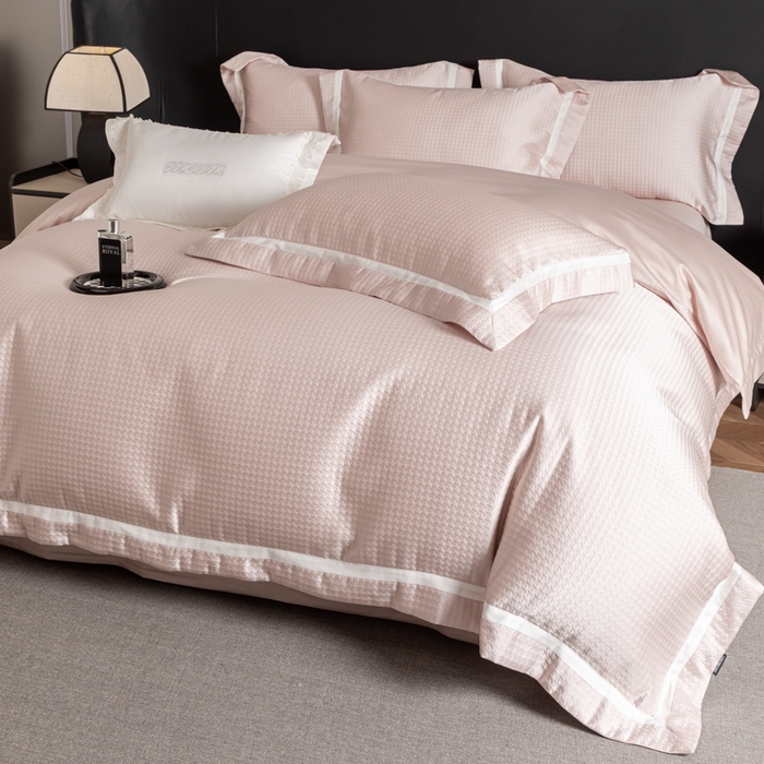 91家纺网 家纺一手货源 找家纺 家居1号家纺 2026新款西西里厚织高精密锦缎提花四件套（全网控价！活动立减券后价格不得低于：标准488元，加大518元！请大家把控利润！严禁内卷！会员优惠10元！） 西西里-流金粉