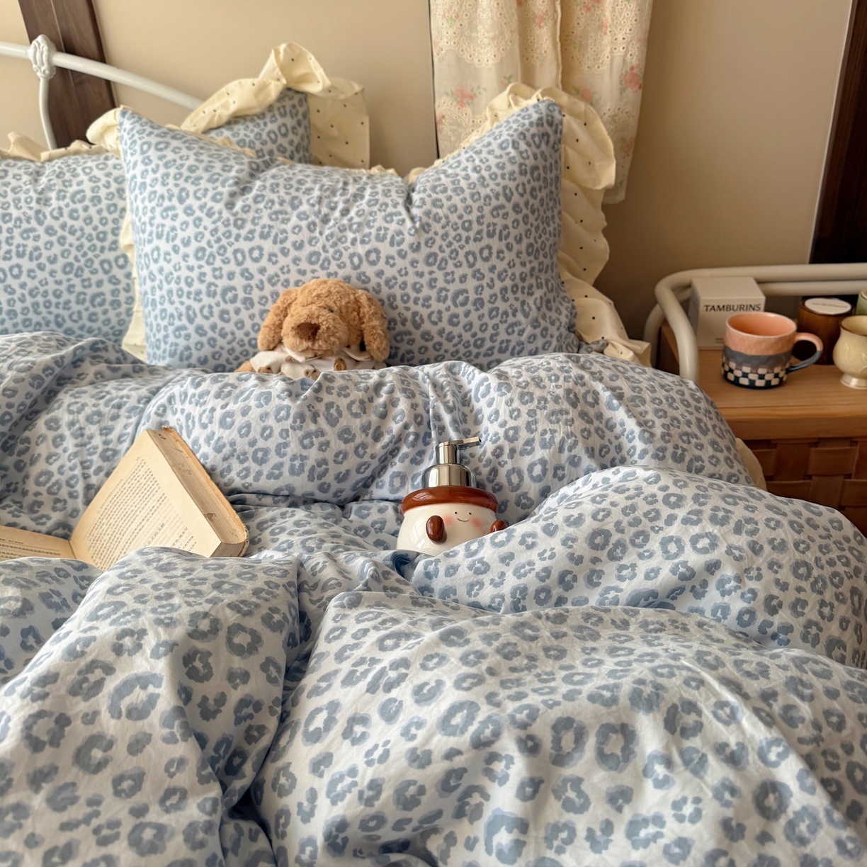 91家纺网 家纺一手货源 找家纺 （总）摩妮卡 2026春夏新款韩版公主风花边亲肤棉水洗棉印花四件套