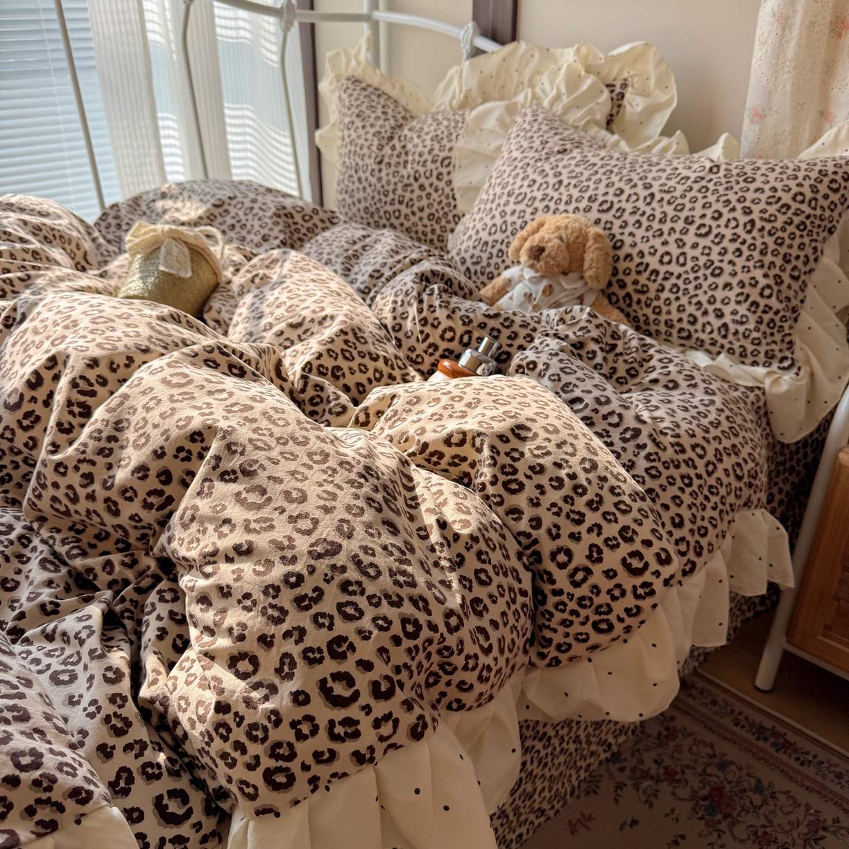 91家纺网 家纺一手货源 找家纺 （总）摩妮卡 2026春夏新款韩版公主风花边亲肤棉水洗棉印花四件套