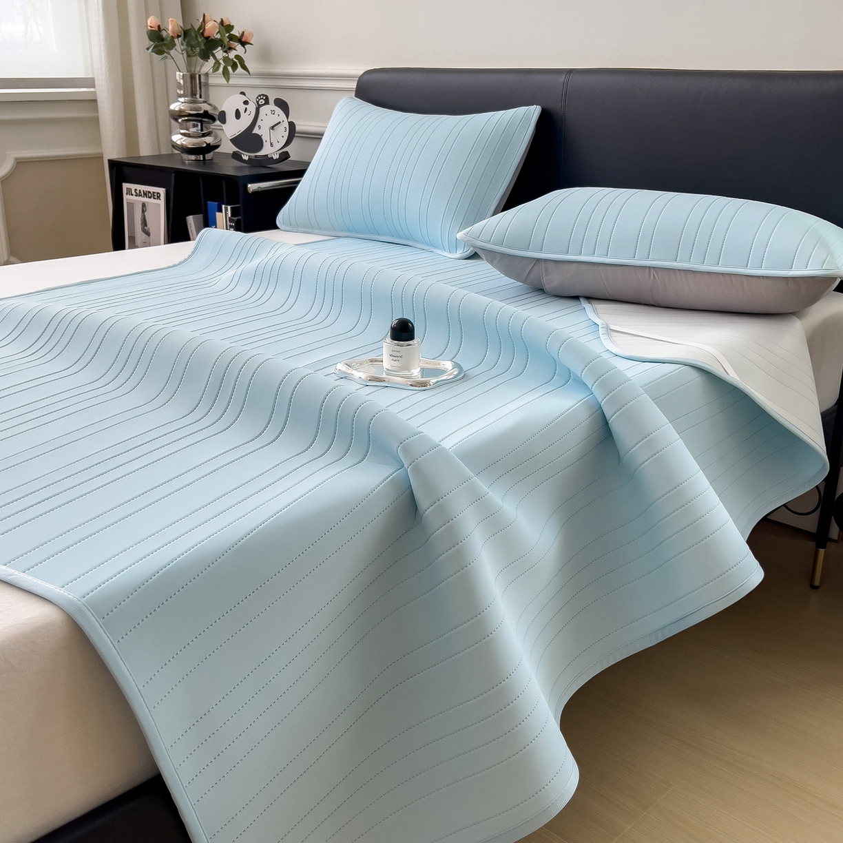 91家纺网 家纺一手货源 找家纺 （总）丝羽坊 2026新款云朵凉感纯色小冰皮软凉席-平铺款