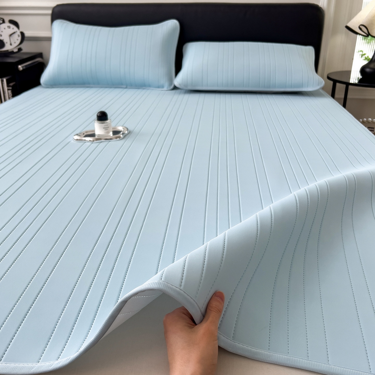 91家纺网 家纺一手货源 找家纺 （总）丝羽坊 2026新款云朵凉感纯色小冰皮软凉席-平铺款