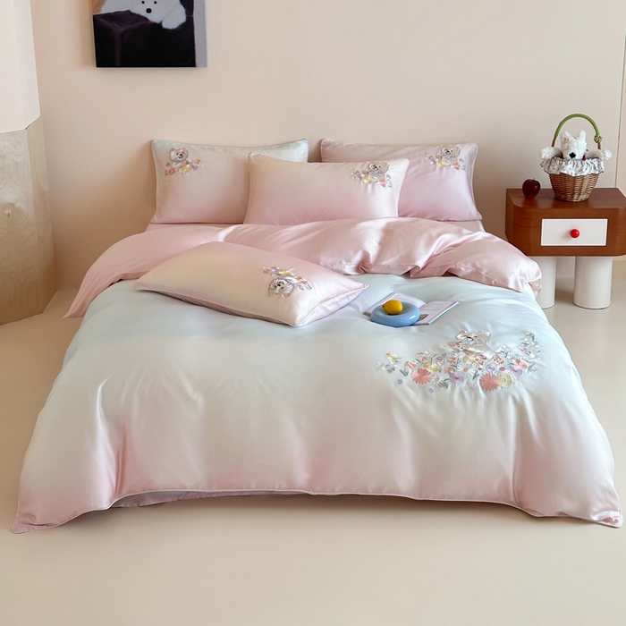 91家纺网 家纺一手货源 找家纺 （总）爱缦 2026新款60支LF级奥地利兰精天丝夏被四件套-小雪的花园系列