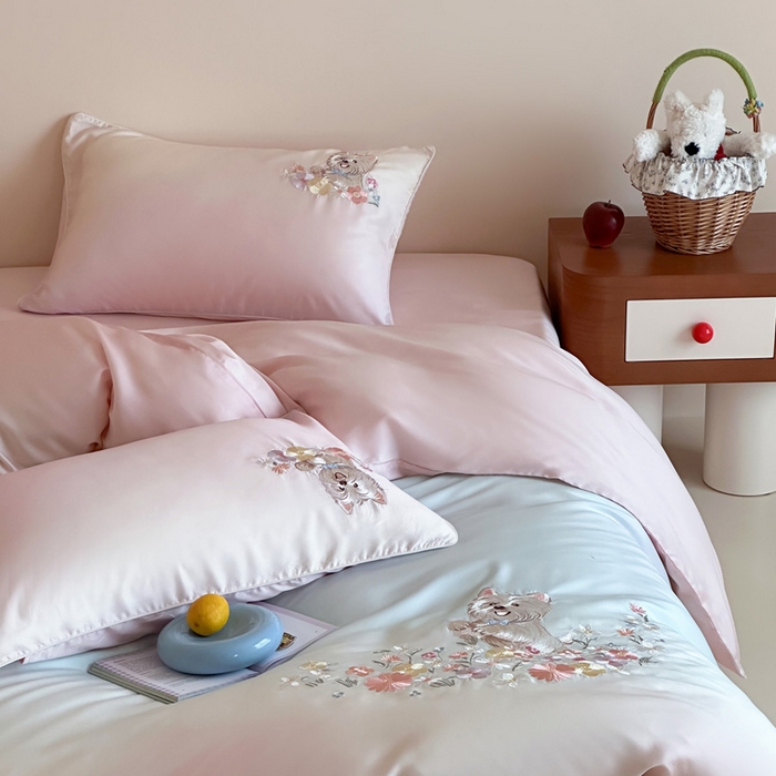 91家纺网 家纺一手货源 找家纺 （总）爱缦 2026新款60支LF级奥地利兰精天丝夏被四件套-小雪的花园系列