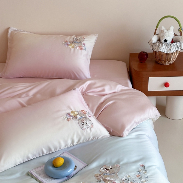 91家纺网 家纺一手货源 找家纺 （总）爱缦 2026新款60支LF级奥地利兰精天丝夏被四件套-小雪的花园系列