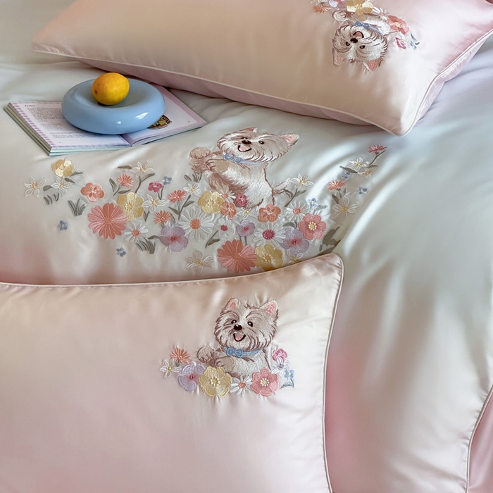 91家纺网 家纺一手货源 找家纺 （总）爱缦 2026新款60支LF级奥地利兰精天丝夏被四件套-小雪的花园系列