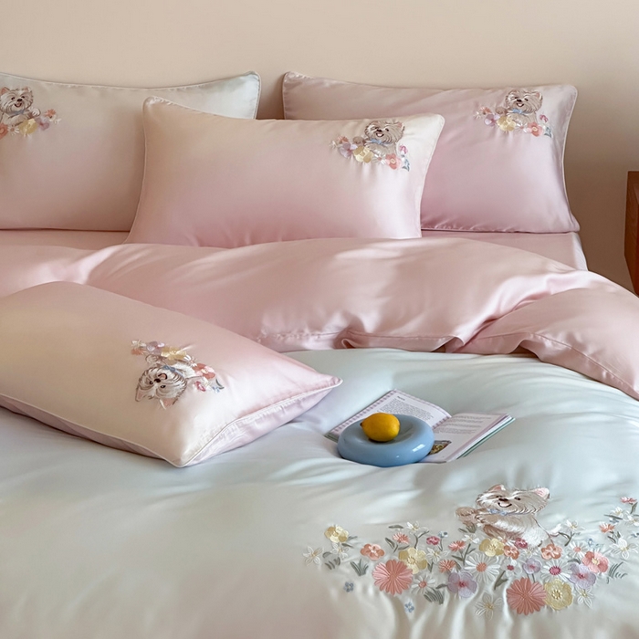 91家纺网 家纺一手货源 找家纺 （总）爱缦 2026新款60支LF级奥地利兰精天丝夏被四件套-小雪的花园系列