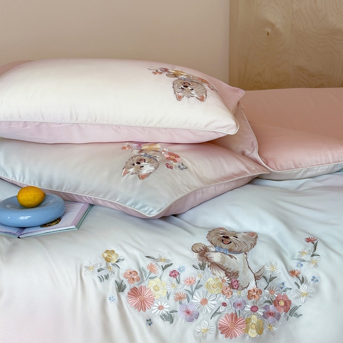 91家纺网 家纺一手货源 找家纺 （总）爱缦 2026新款60支LF级奥地利兰精天丝夏被四件套-小雪的花园系列