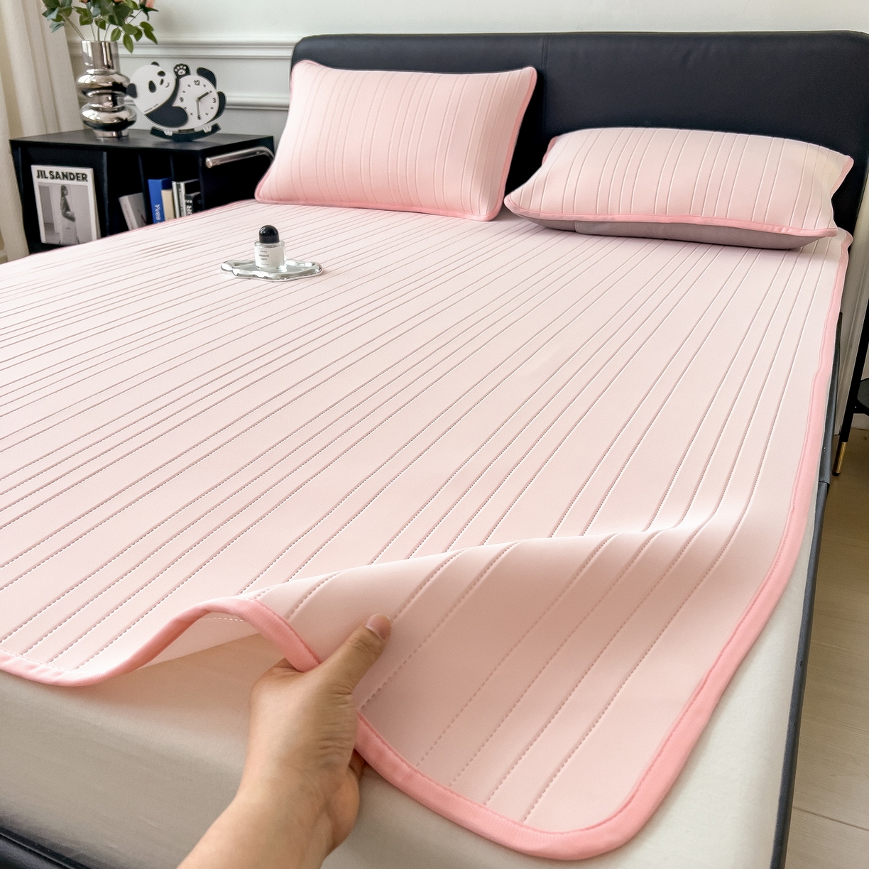 丝羽坊 2026新款云朵凉感纯色小冰皮软凉席-平铺款 浅粉