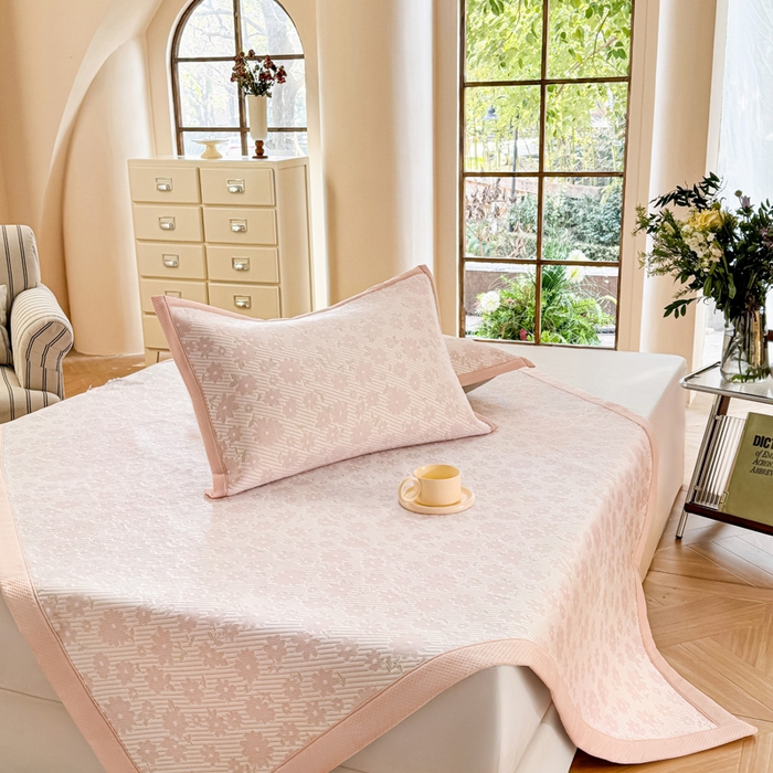 91家纺网 家纺一手货源 找家纺 （总）步步高席业 2026新款3D复合防滑冰藤席凉席三件套-爱心系列