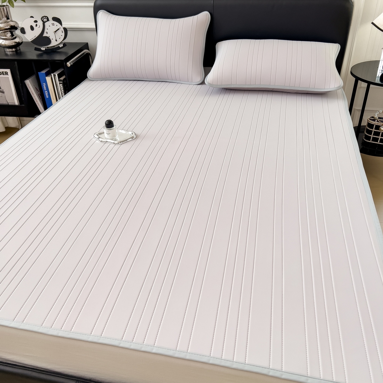 91家纺网 家纺一手货源 找家纺 丝羽坊 2026新款云朵凉感纯色小冰皮软凉席-平铺款 浅灰