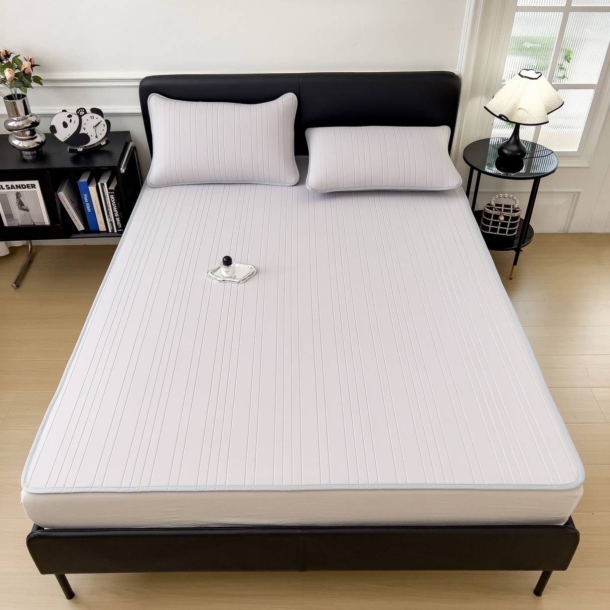 91家纺网 家纺一手货源 找家纺 丝羽坊 2026新款云朵凉感纯色小冰皮软凉席-平铺款 浅灰