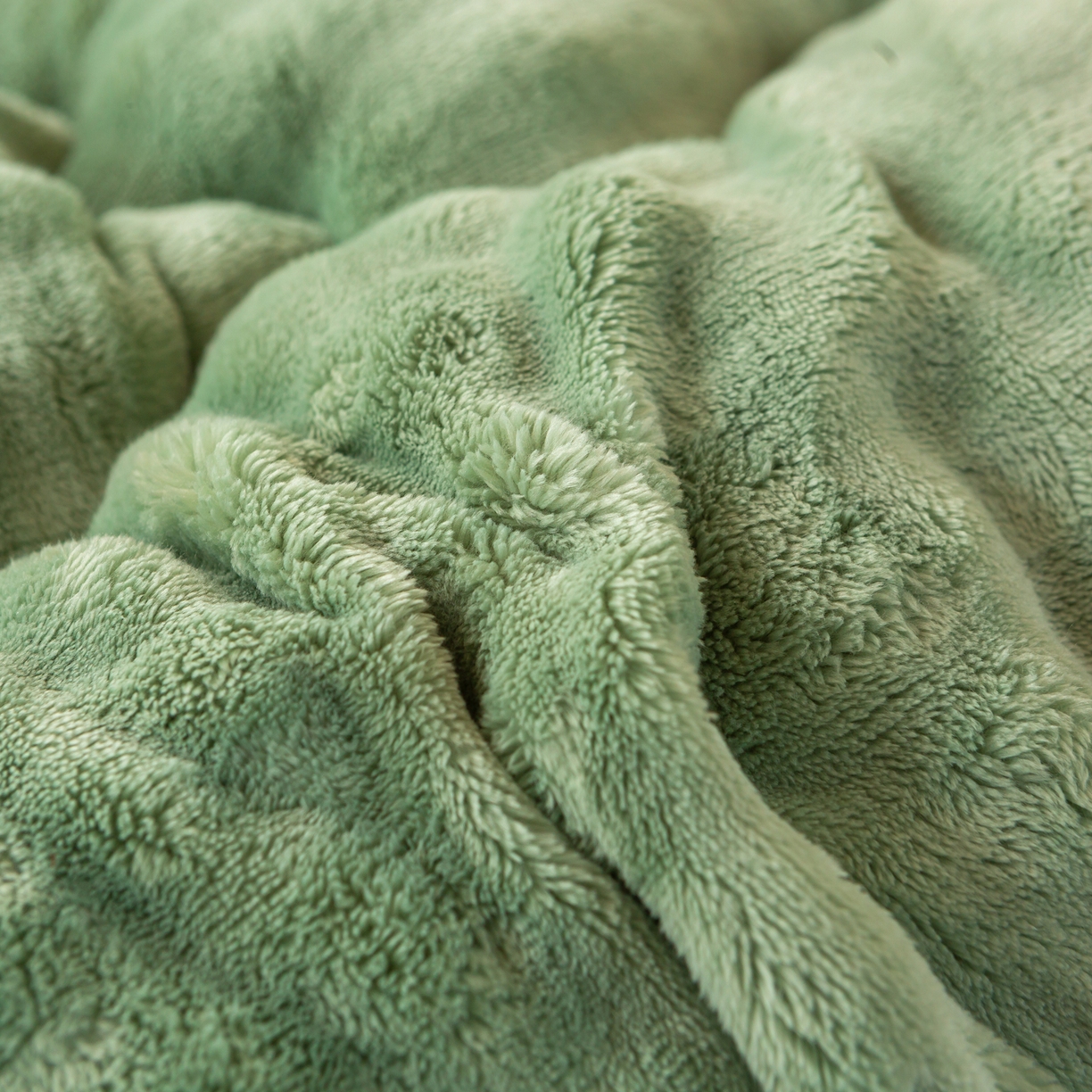 91家纺网 家纺一手货源 找家纺 蕾诺家纺 2026新款高克重牛奶兔毛绒学生通用保暖床垫 森绿