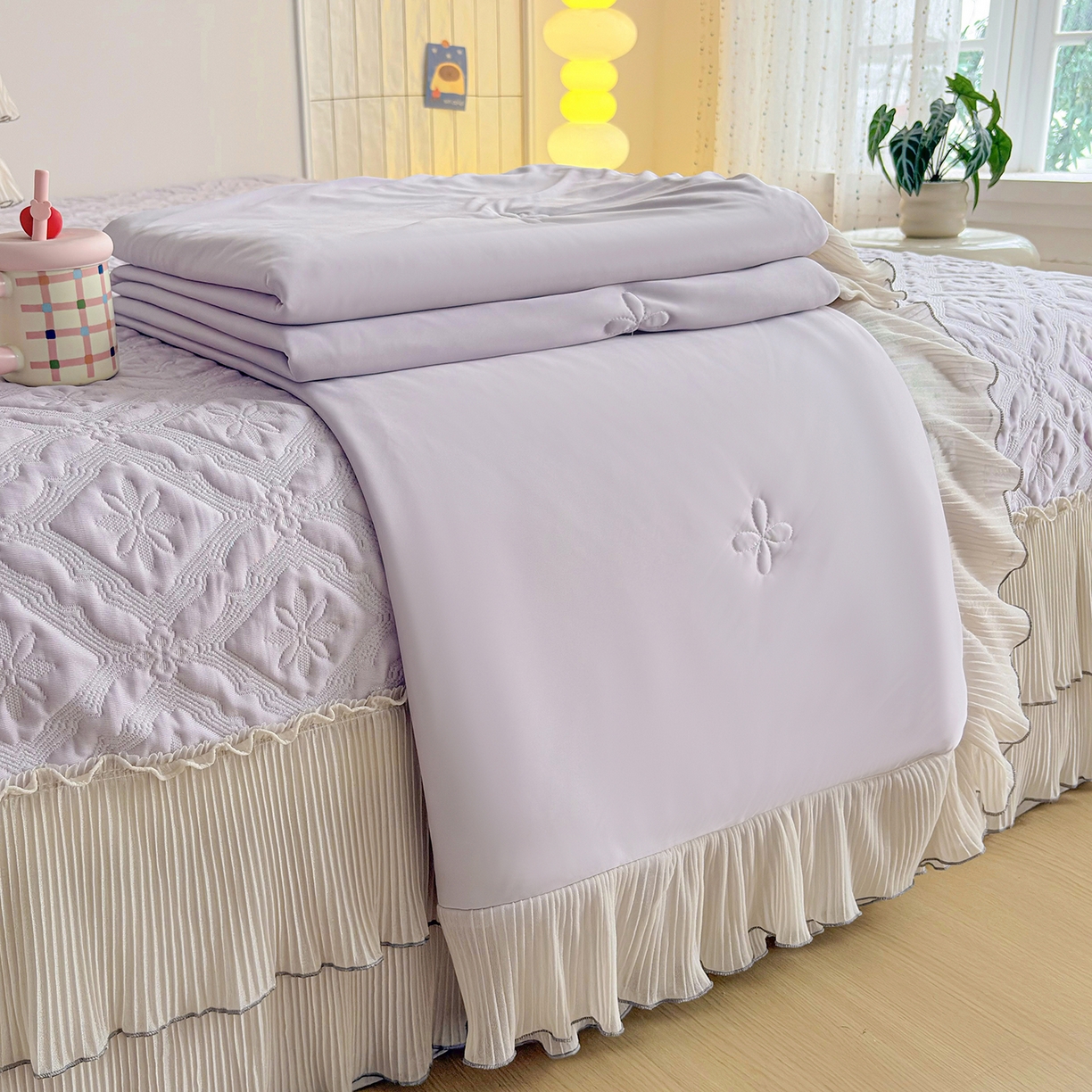 91家纺网 家纺一手货源 找家纺 （总）锦格家纺 2026新款凉感丝网纱凉席夏被夏凉被空调被四件套