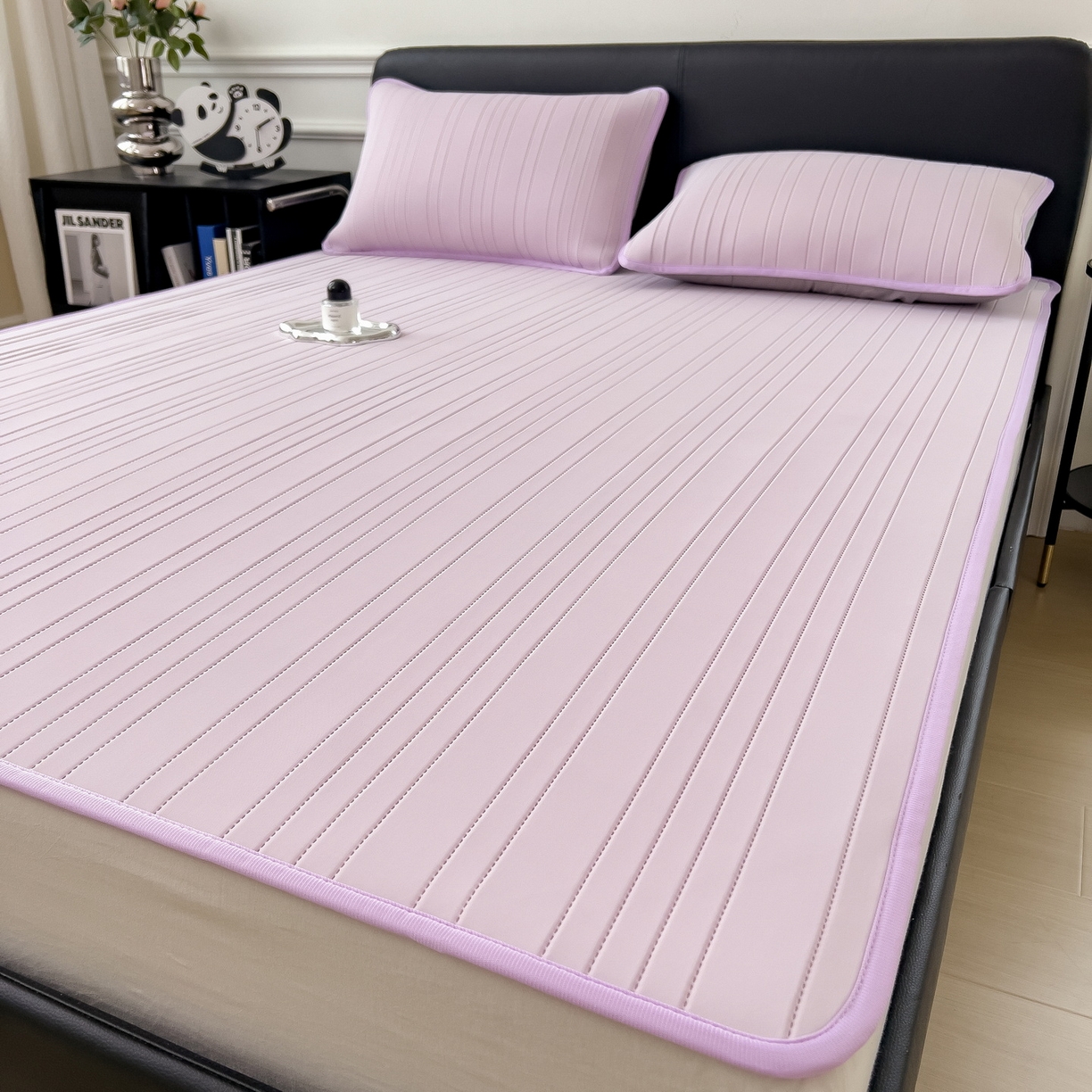 91家纺网 家纺一手货源 找家纺 丝羽坊 2026新款云朵凉感纯色小冰皮软凉席-平铺款 浅紫