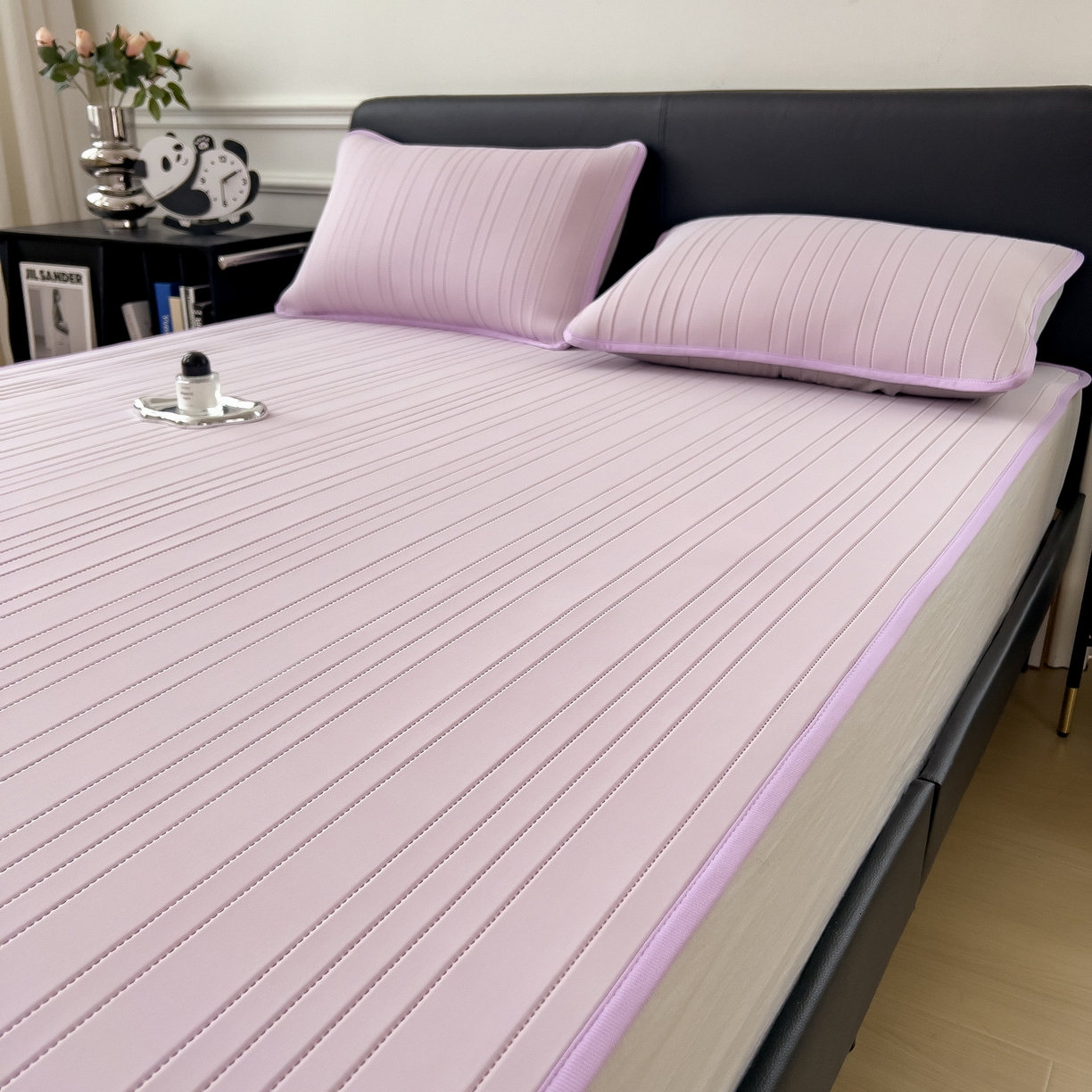 91家纺网 家纺一手货源 找家纺 丝羽坊 2026新款云朵凉感纯色小冰皮软凉席-平铺款 浅紫