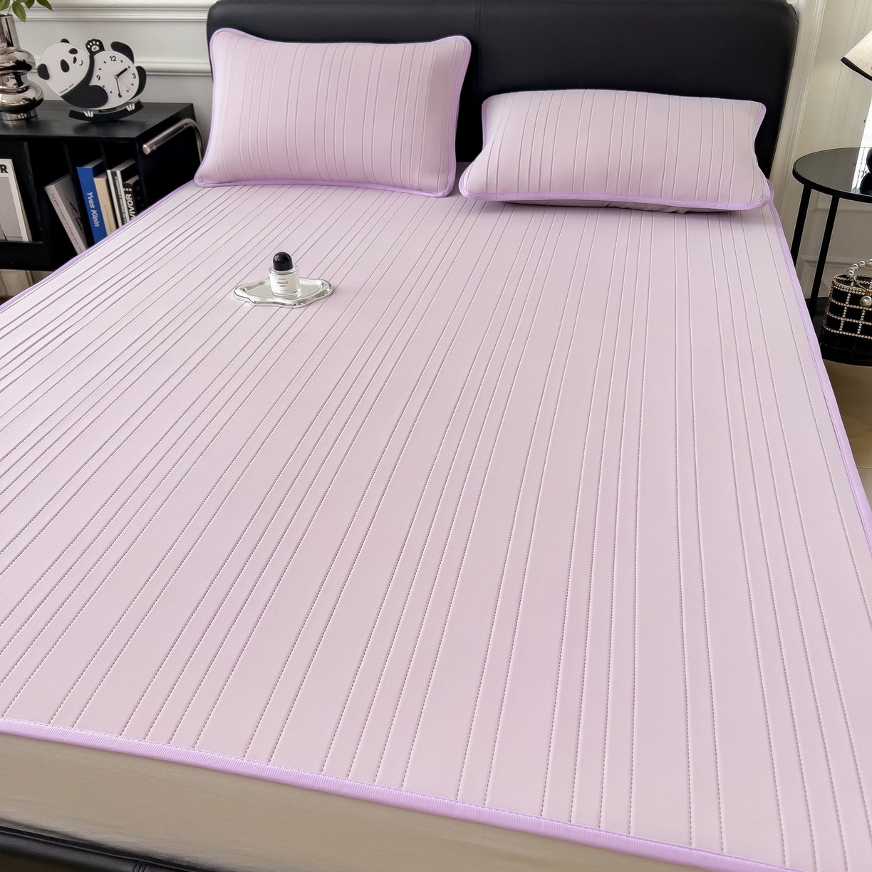 91家纺网 家纺一手货源 找家纺 丝羽坊 2026新款云朵凉感纯色小冰皮软凉席-平铺款 浅紫