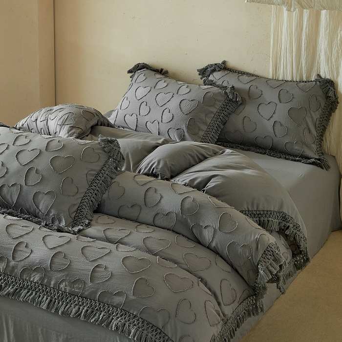 91家纺网 家纺一手货源 找家纺 （总）缘生活 2026春夏新款民宿立体剪花蝴蝶结流苏四件套