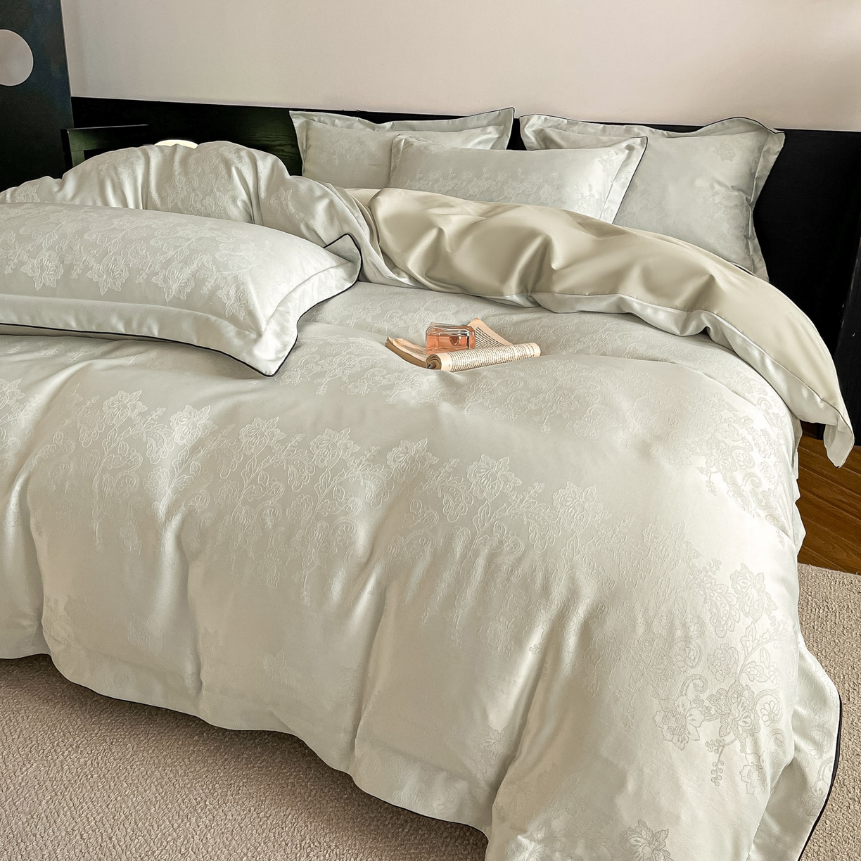 91家纺网 家纺一手货源 找家纺 （总）帝王家纺 2026爆款提花四件套法式轻奢春夏季亲肤棉四季款—暮春