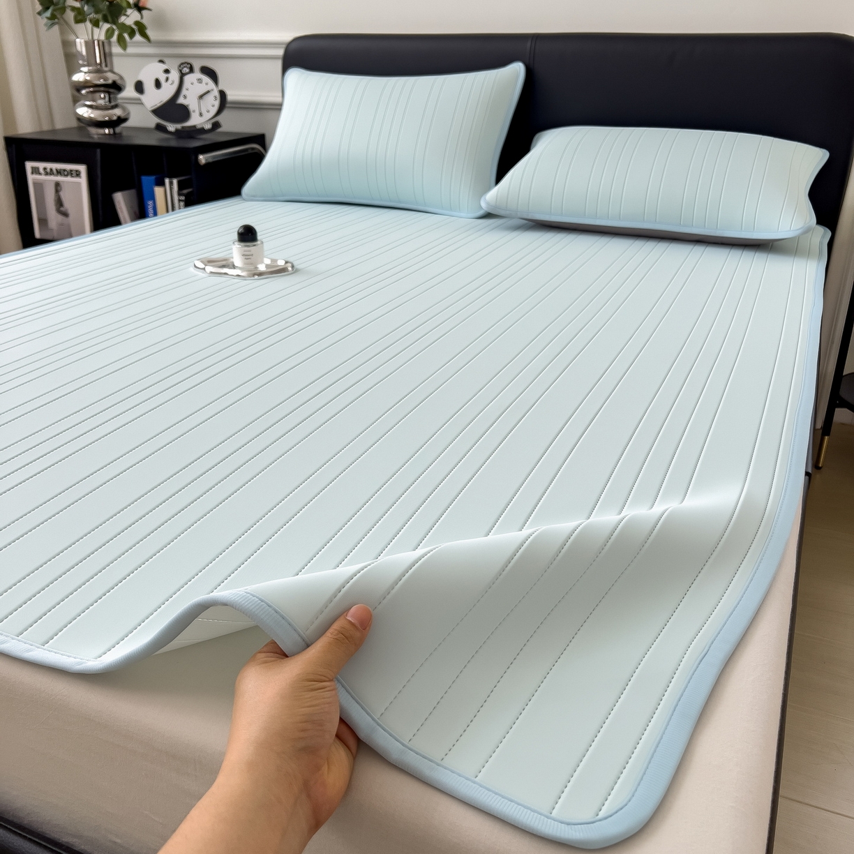 丝羽坊 2026新款云朵凉感纯色小冰皮软凉席-平铺款 甜心蓝