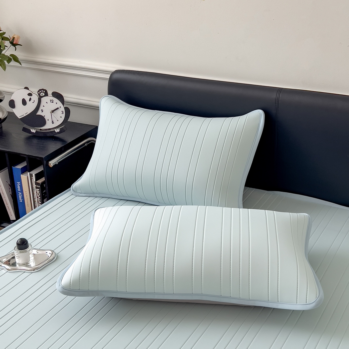 91家纺网 家纺一手货源 找家纺 丝羽坊 2026新款云朵凉感纯色小冰皮软凉席-平铺款 甜心蓝