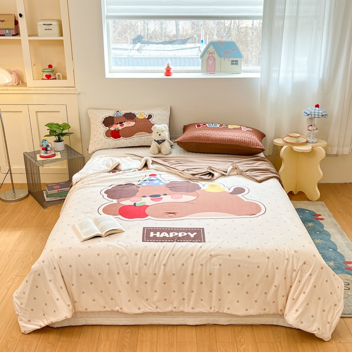 91家纺网 家纺一手货源 找家纺 （总）大彩家居 2026新款针织夏被床盖四件套