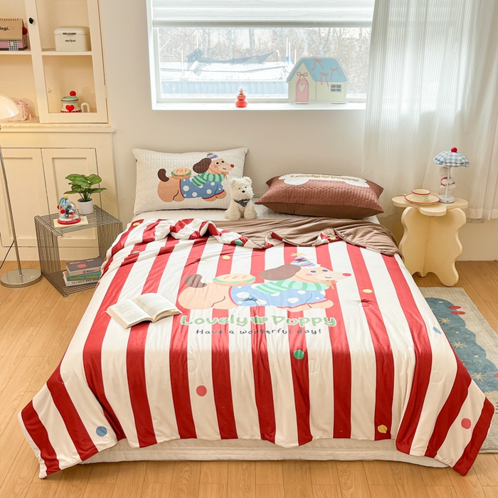 91家纺网 家纺一手货源 找家纺 （总）大彩家居 2026新款针织夏被床盖四件套