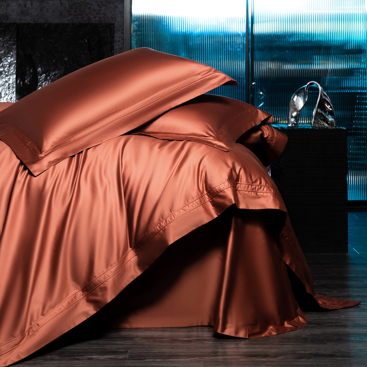 蕾诺家纺 2026秋冬新品100支双股高奢典藏简约全棉四件套系列 棉凯文-紫纱