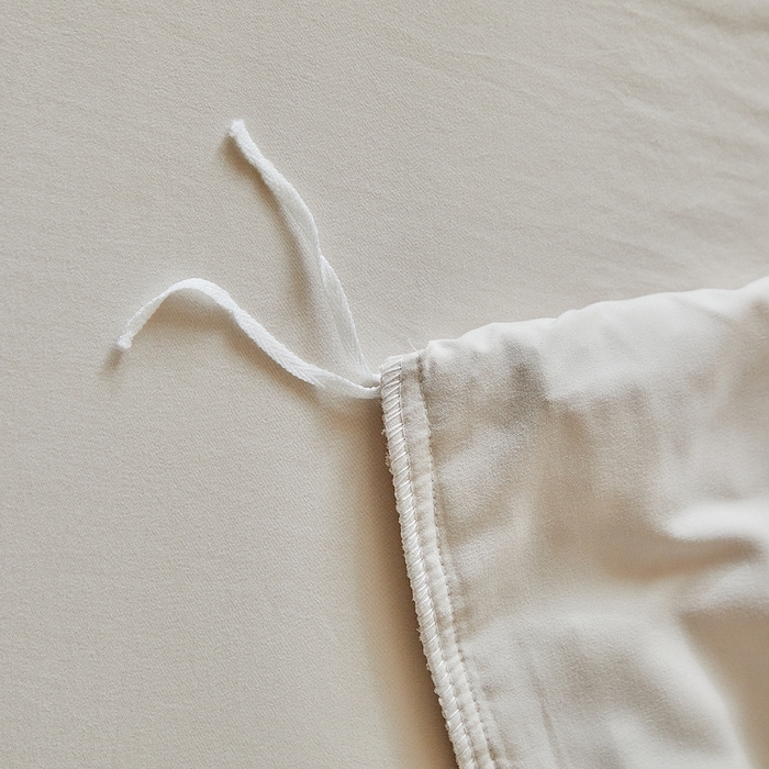 91家纺网 家纺一手货源 找家纺 缘生活 2026春夏新款民宿立体剪花蝴蝶结流苏四件套 剪花落叶流苏卡其