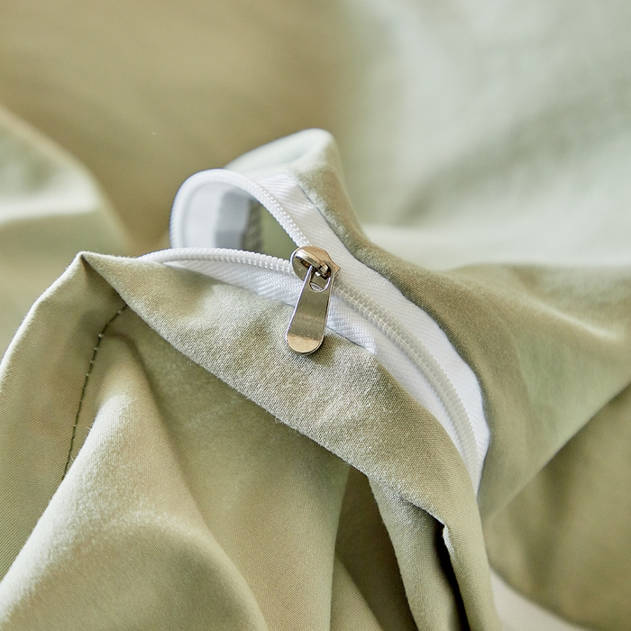 91家纺网 家纺一手货源 找家纺 缘生活 2026春夏新款民宿立体剪花蝴蝶结流苏四件套 剪花落叶流苏抹茶绿