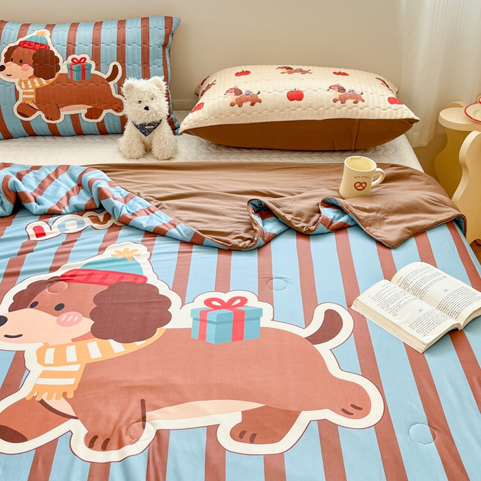 91家纺网 家纺一手货源 找家纺 大彩家居 2026新款针织夏被床盖四件套 深海小惊喜