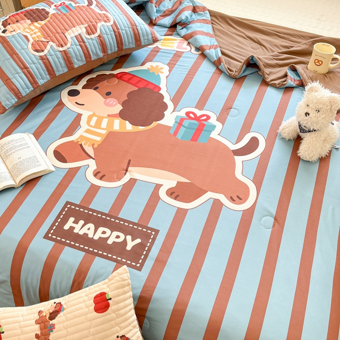 91家纺网 家纺一手货源 找家纺 大彩家居 2026新款针织夏被床盖四件套 深海小惊喜