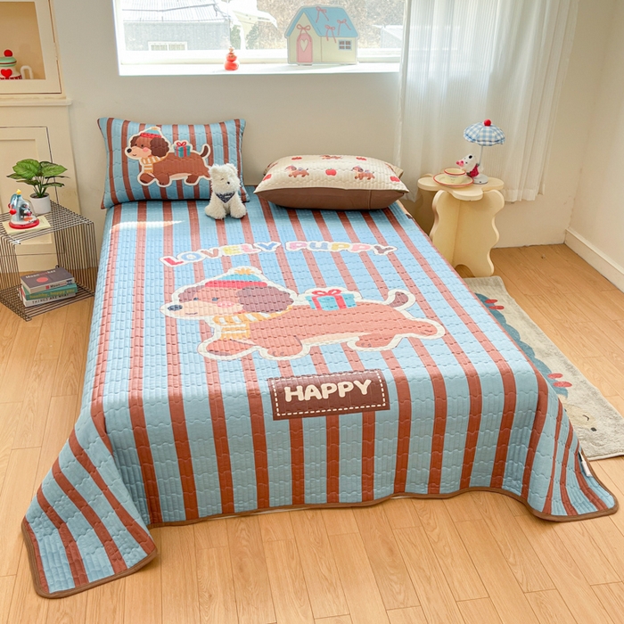 91家纺网 家纺一手货源 找家纺 大彩家居 2026新款针织夏被床盖四件套 深海小惊喜