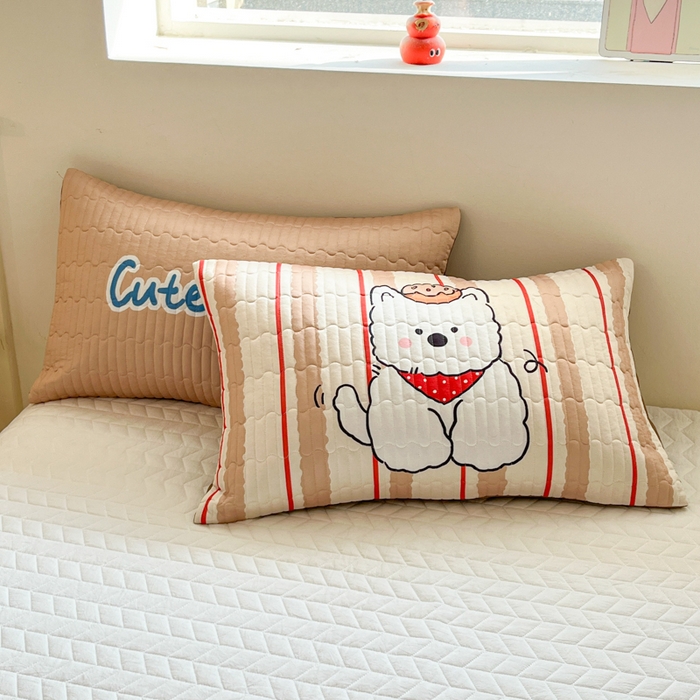 91家纺网 家纺一手货源 找家纺 大彩家居 2026新款针织夏被床盖四件套 燕麦拿铁熊