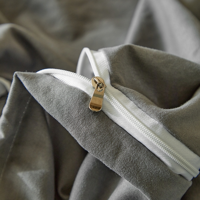 91家纺网 家纺一手货源 找家纺 缘生活 2026春夏新款民宿立体剪花蝴蝶结流苏四件套 剪花竖条纹蝴蝶结流苏深灰