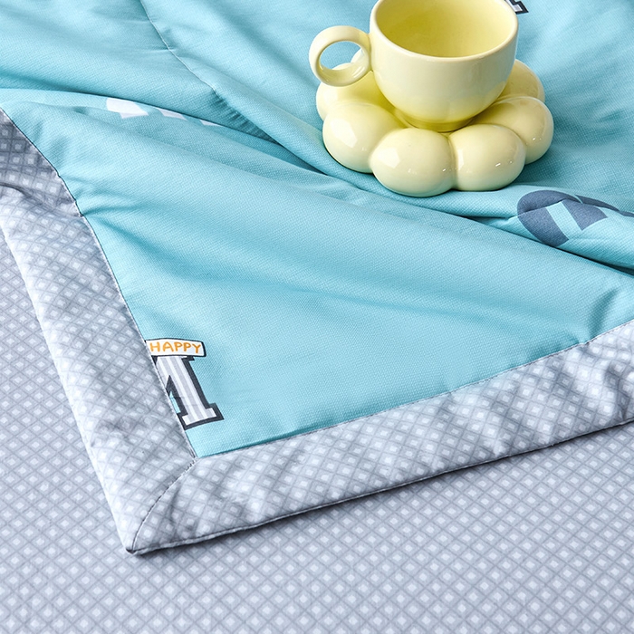 91家纺网 家纺一手货源 找家纺 薇玛仕 2026夏季新款100%新疆棉花里外全棉夏凉被单双人空调被 兜曼-蓝