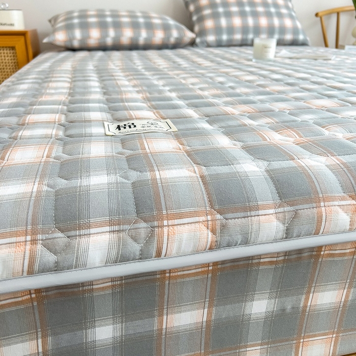 91家纺网 家纺一手货源 找家纺 （总）蕾诺家纺 2026新款色织水洗棉棉花夹棉床笠保护套