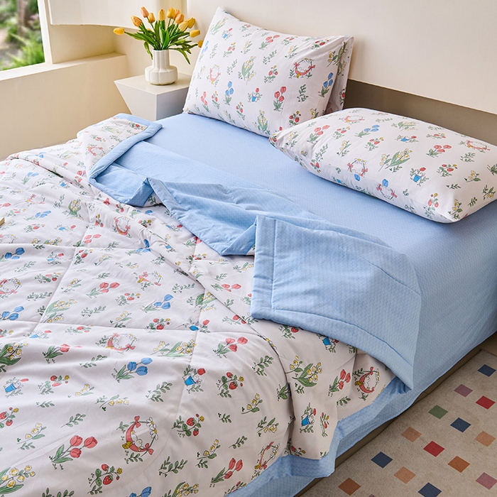 91家纺网 家纺一手货源 找家纺 薇玛仕 2026夏季新款100%新疆棉花里外全棉夏凉被单双人空调被 芙菲儿