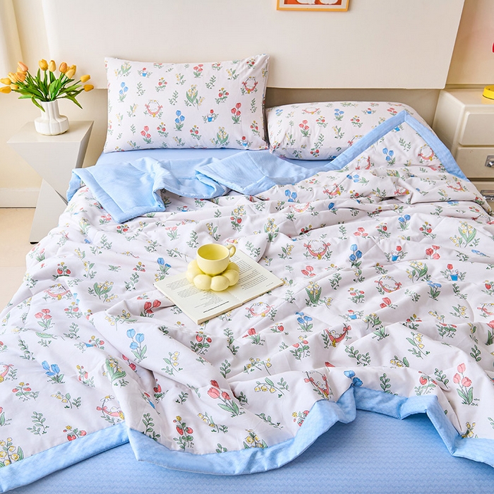 91家纺网 家纺一手货源 找家纺 薇玛仕 2026夏季新款100%新疆棉花里外全棉夏凉被单双人空调被 芙菲儿