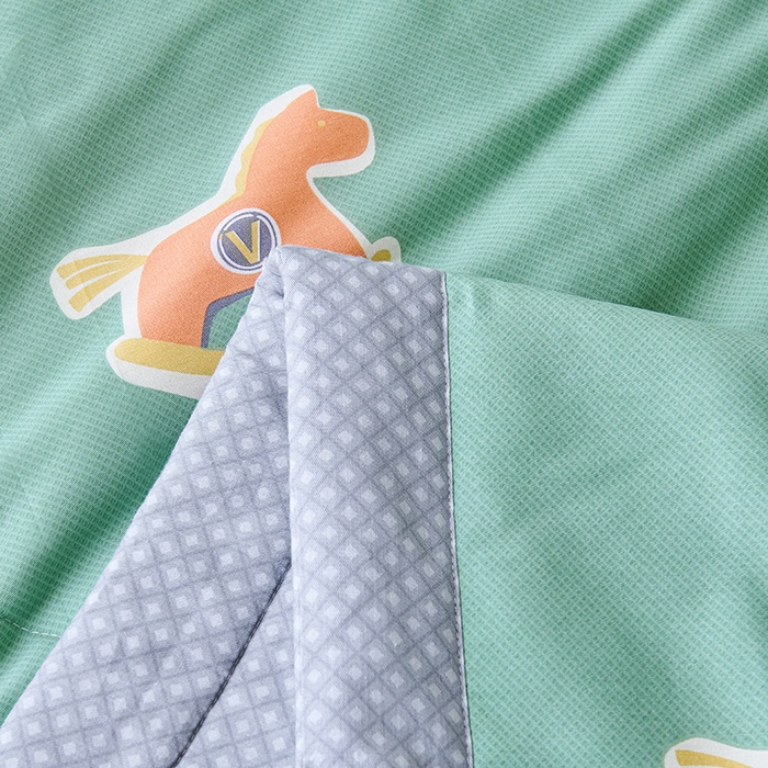 91家纺网 家纺一手货源 找家纺 薇玛仕 2026夏季新款100%新疆棉花里外全棉夏凉被单双人空调被 梦动之城-绿