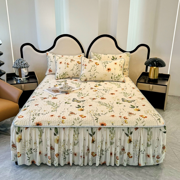 91家纺网 家纺一手货源 找家纺 布柔 2026新款乳胶床裙0.7乳胶加厚凉感丝凉席带氨纶凉感凉席 蝶舞