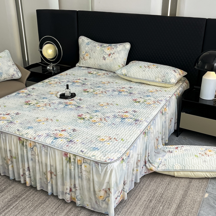 91家纺网 家纺一手货源 找家纺 （总）布柔 2026新款乳胶床裙0.7乳胶加厚凉感丝凉席带氨纶凉感凉席