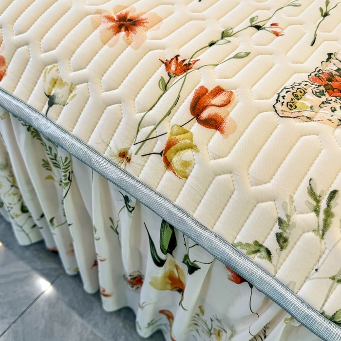 91家纺网 家纺一手货源 找家纺 布柔 2026新款乳胶床裙0.7乳胶加厚凉感丝凉席带氨纶凉感凉席 蝶舞