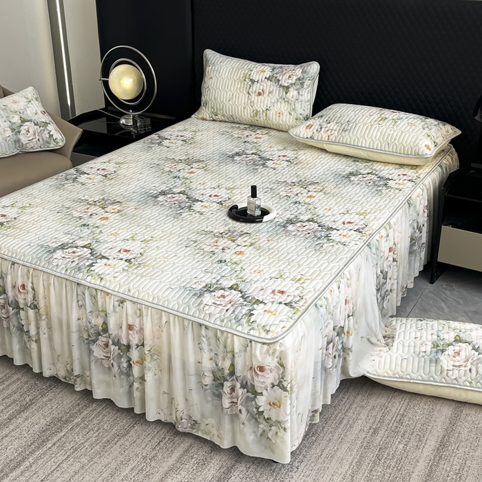 91家纺网 家纺一手货源 找家纺 （总）布柔 2026新款乳胶床裙0.7乳胶加厚凉感丝凉席带氨纶凉感凉席