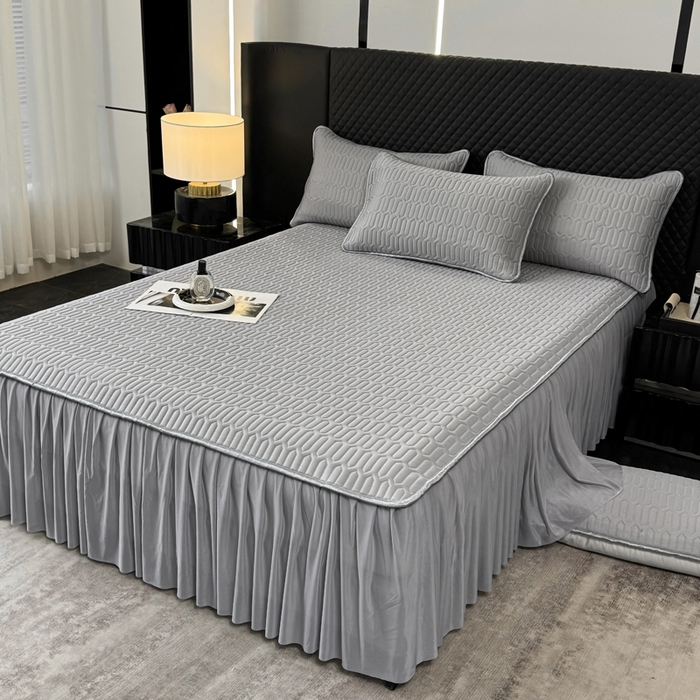 布柔 2026新款乳胶床裙0.7乳胶加厚凉感丝凉席带氨纶凉感凉席 都市灰