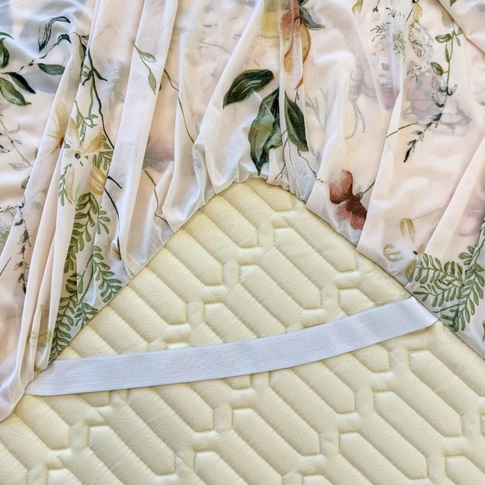 91家纺网 家纺一手货源 找家纺 布柔 2026新款乳胶床裙0.7乳胶加厚凉感丝凉席带氨纶凉感凉席 蝶舞