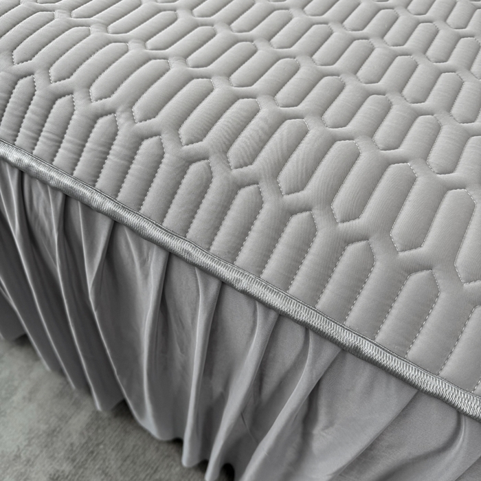 91家纺网 家纺一手货源 找家纺 布柔 2026新款乳胶床裙0.7乳胶加厚凉感丝凉席带氨纶凉感凉席 都市灰