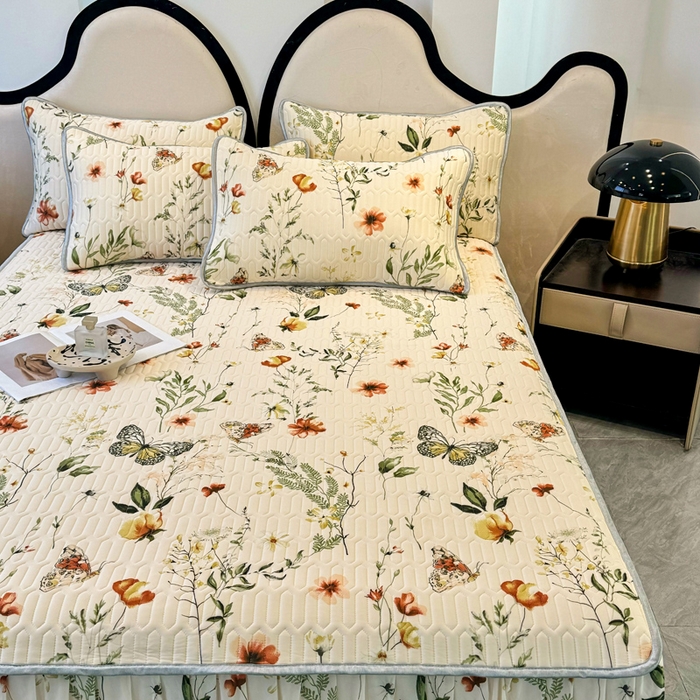 91家纺网 家纺一手货源 找家纺 布柔 2026新款乳胶床裙0.7乳胶加厚凉感丝凉席带氨纶凉感凉席 蝶舞