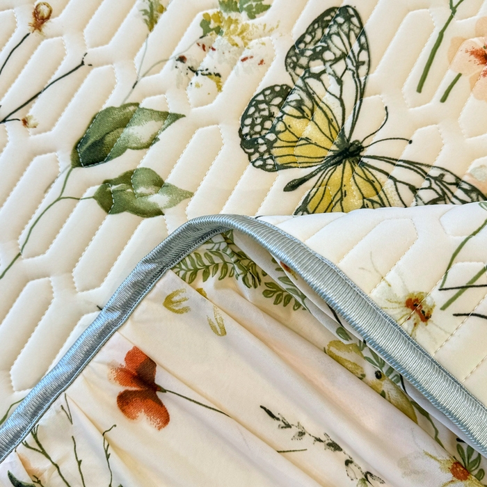 91家纺网 家纺一手货源 找家纺 布柔 2026新款乳胶床裙0.7乳胶加厚凉感丝凉席带氨纶凉感凉席 蝶舞